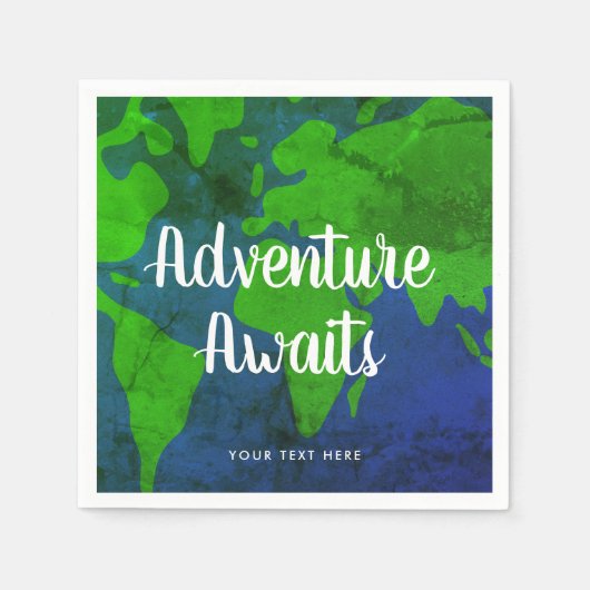 Serviette En Papier Adventure Await planète planète terre mariage (Devant)