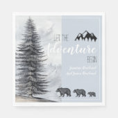 Serviette En Papier Adventure Await Rustic Woodland Bears Baby shower (Devant)