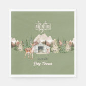 Serviette En Papier Adventure Await Sage Green Mountain Baby shower (Devant)