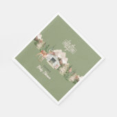 Serviette En Papier Adventure Await Sage Green Mountain Baby shower (Coin)