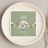 Serviette En Papier Adventure Await Sage Green Mountain Baby shower