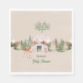Serviette En Papier Adventure Await Sage Green Mountain Baby shower (Devant)