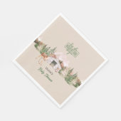 Serviette En Papier Adventure Await Sage Green Mountain Baby shower (Coin)
