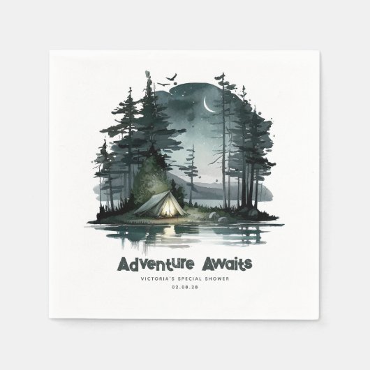 Serviette En Papier Adventure Await Wild Nature Serviettes à thème (Devant)