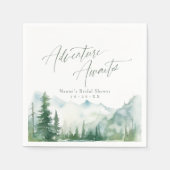 Serviette En Papier Adventure Awaits Mountain Rustic Bridal Shower (Devant)