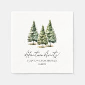 Serviette En Papier Adventure Awaits! Winter Pine Trees Baby Shower (Devant)