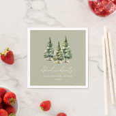 Serviette En Papier Adventure Awaits! Winter Pine Trees Baby Shower (En situation)