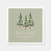 Serviette En Papier Adventure Awaits! Winter Pine Trees Baby Shower (Devant)