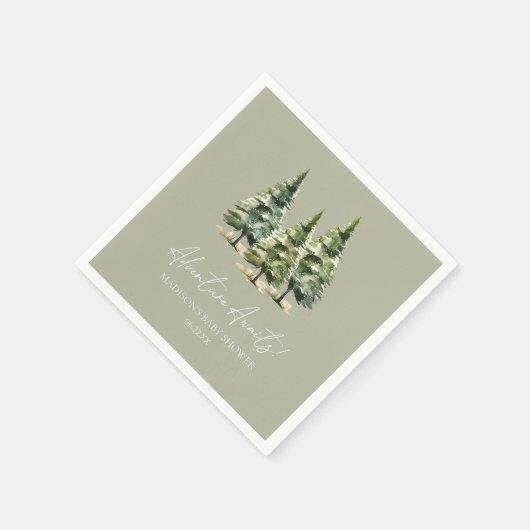 Serviette En Papier Adventure Awaits! Winter Pine Trees Baby Shower (Coin)