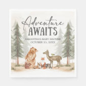 Serviette En Papier Adventure Awaits Woodland Baby Shower (Devant)