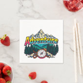 Serviette En Papier Adventure Mountain – Outdoor Hiking Nature Design (En situation)