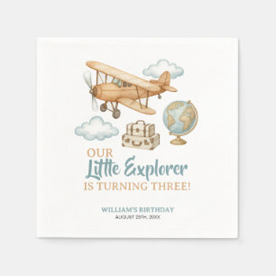 Serviette En Papier Adventure Travel Little Explorer Anniversaire