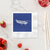 Serviette En Papier Aéronef Chrome Cessna Silhouette Volant sur bleu (En situation)