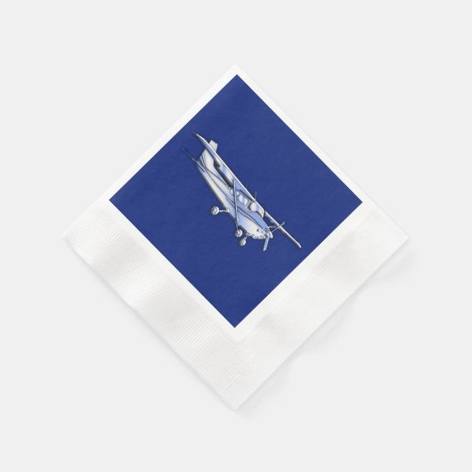 Serviette En Papier Aéronef Chrome Cessna Silhouette Volant sur bleu (Coin)