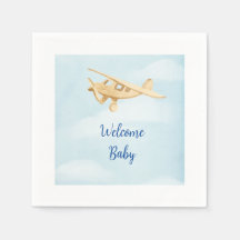 Aéronefs Baby shower aquarelle