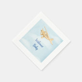 Serviette En Papier Aéronefs Baby shower aquarelle (Coin)