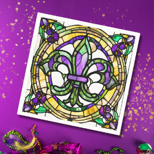 Serviette En Papier Aesthetic aquarelle Mardi Gras Fleur De Lis