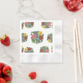 Serviette En Papier Affarian Floral - Kalocsai (En situation)