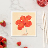 Serviette En Papier Affection Hibiscus (En situation)