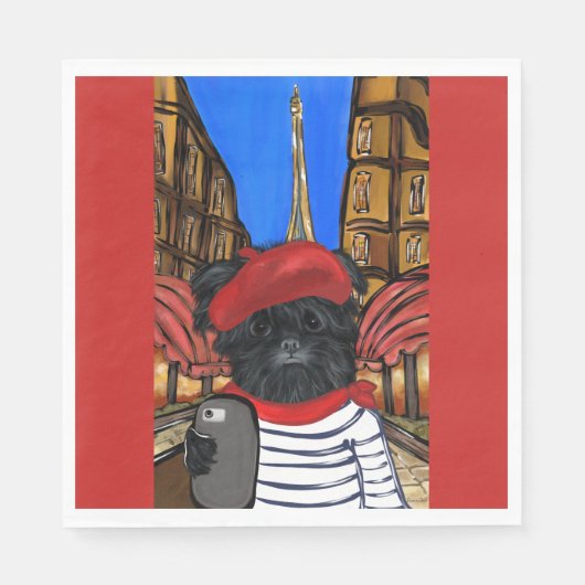 SERVIETTE EN PAPIER AFFENPINSCHER (Devant)