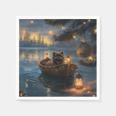 Serviette En Papier Affenpinscher Festive Christmas Voyage (Devant)