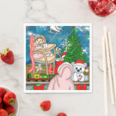 Serviette En Papier Affichage de la fenêtre Nostalgique de Noël (En situation)