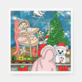 Serviette En Papier Affichage de la fenêtre Nostalgique de Noël (Devant)