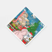 Serviette En Papier Affichage de la fenêtre Nostalgique de Noël (Coin)