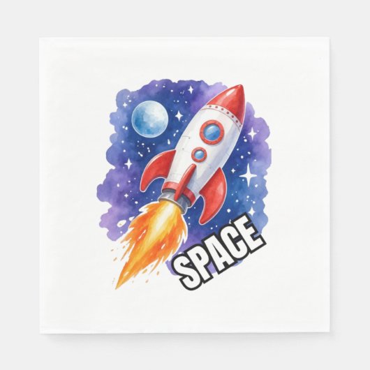 Serviette En Papier Affiche d'aventure spatiale | L'aventure vous atte (Devant)