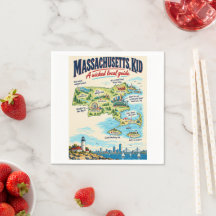 Affiche de carte drôle du Massachusetts | Wicked L