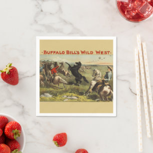 Serviette En Papier Affiche de cow-boy de l'Ouest sauvage de Buffalo B