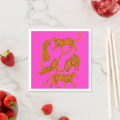 Serviette En Papier affiche de léopard Abstrait aux lèvres rouges (En situation)
