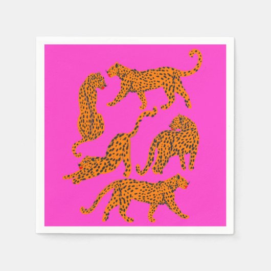 Serviette En Papier affiche de léopard Abstrait aux lèvres rouges (Devant)