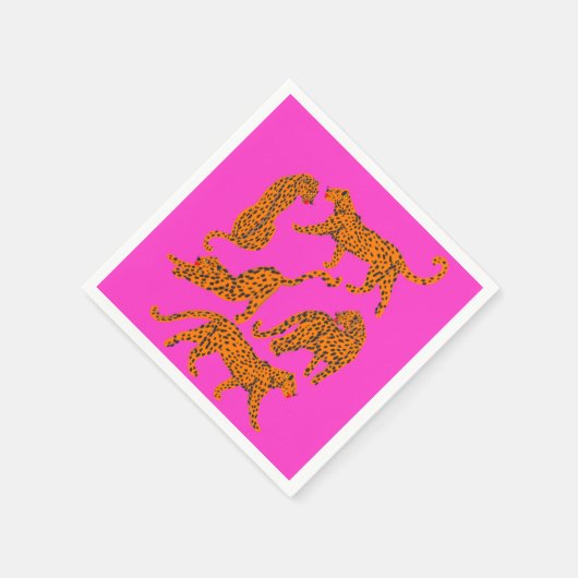 Serviette En Papier affiche de léopard Abstrait aux lèvres rouges (Coin)