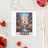 Serviette En Papier Affiche de voyage Paris (En situation)