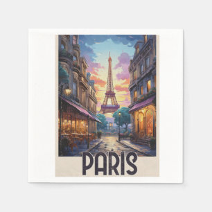 Serviette En Papier Affiche de voyage Paris