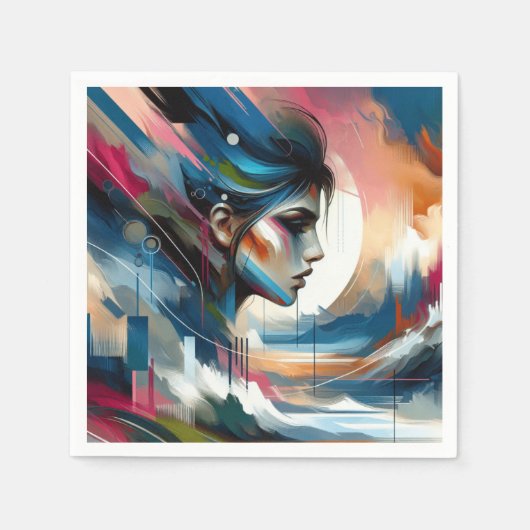 Serviette En Papier Affiche décorative murale représentant un visage d (Devant)