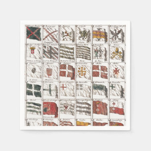 Serviette En Papier Affiche des drapeaux nautiques antiques du monde