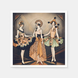 Serviette En Papier Affiche vintage Halloween Art déco Flapper Année