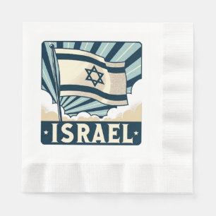 Serviette En Papier Affiche Vintage voyage d'Israël