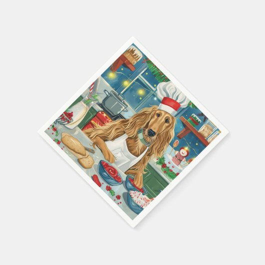 Serviette En Papier Afghan Hound Holiday Baking : Noël festif (Coin)