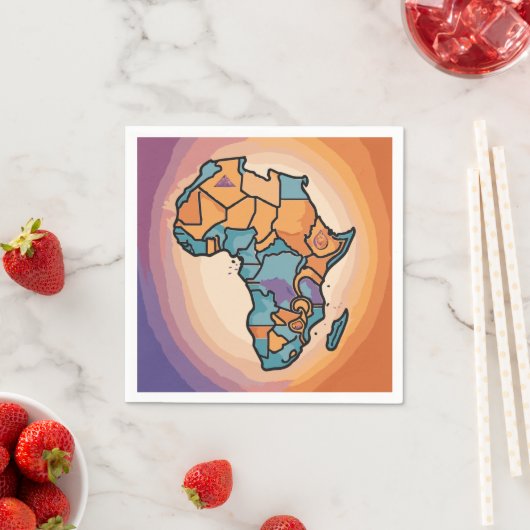 Serviette En Papier Africa map (En situation)