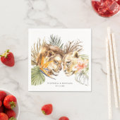 Serviette En Papier Africain Safari Boho Floral Monogramme (En situation)