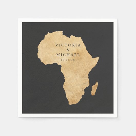 Serviette En Papier Africain Safari Boho Floral Monogramme (Devant)