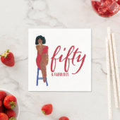 Serviette En Papier African American Red Dress Diva 50 & Fabulous (En situation)