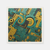Serviette En Papier African Ankara Emerald Matrix (Devant)