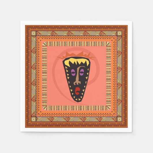 Serviette En Papier African mask (Devant)