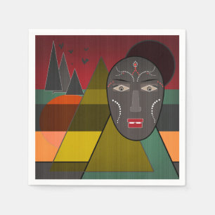 Serviette En Papier African mask