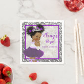 Serviette En Papier African Purple Princess|Silver Parties scintillant (En situation)