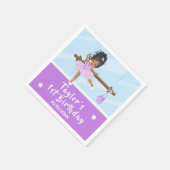 Serviette En Papier Afro-Américaine Ballerina Purple Tutu Anniversaire (Coin)